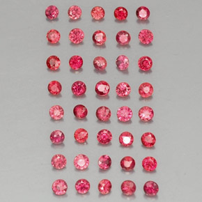캐럿 천연 레드 오렌지 사파이어 보석, 라운드 컷, 1.89 mm, VVS-VS