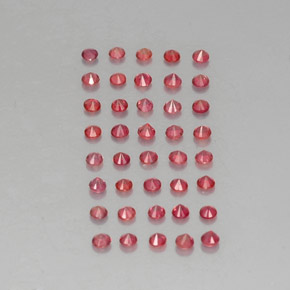 캐럿 천연 레드 오렌지 사파이어 보석, 라운드 컷, 1.89 mm, VVS-VS