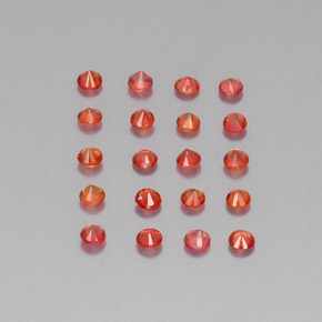 캐럿 천연 오렌지 사파이어 보석, 라운드 컷, 2.16 mm, VVS-VS