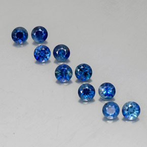 캐럿 천연 딥 블루 사파이어 보석, 라운드 컷, 3.92 mm, VVS-VS