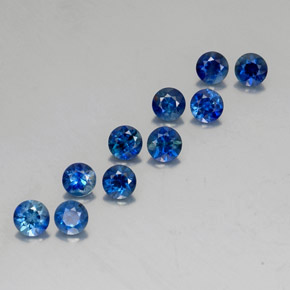 캐럿 천연 딥 블루 사파이어 보석, 라운드 컷, 3.92 mm, VVS-VS