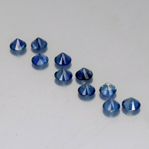 캐럿 천연 딥 블루 사파이어 보석, 라운드 컷, 3.92 mm, VVS-VS