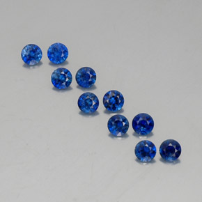 캐럿 천연 딥 블루 사파이어 보석, 라운드 컷, 3.52 mm, VVS-VS