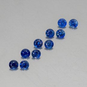캐럿 천연 딥 블루 사파이어 보석, 라운드 컷, 3.52 mm, VVS-VS