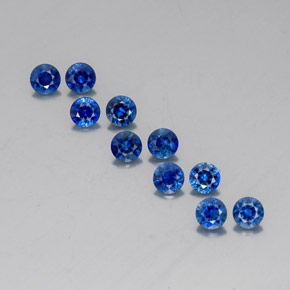 캐럿 천연 딥 블루 사파이어 보석, 라운드 컷, 3.55 mm, VVS-VS