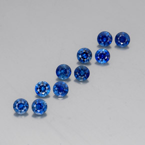 캐럿 천연 딥 블루 사파이어 보석, 라운드 컷, 3.55 mm, VVS-VS