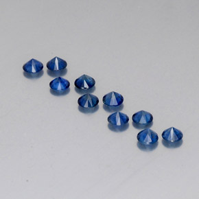 캐럿 천연 딥 블루 사파이어 보석, 라운드 컷, 3.55 mm, VVS-VS