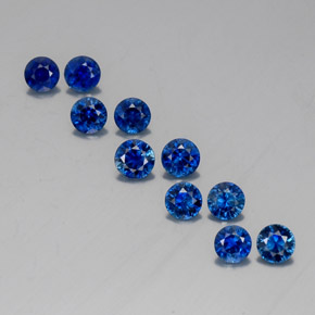 캐럿 천연 딥 블루 사파이어 보석, 라운드 컷, 3.94 mm, VVS-VS