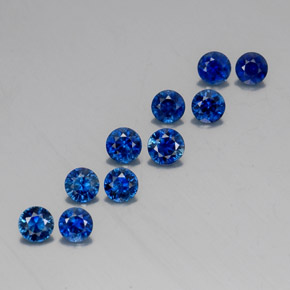 캐럿 천연 딥 블루 사파이어 보석, 라운드 컷, 3.94 mm, VVS-VS
