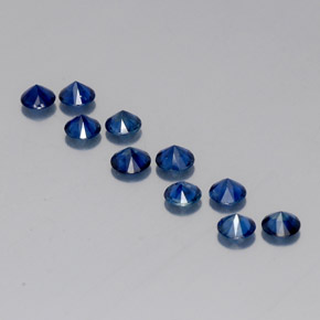 캐럿 천연 딥 블루 사파이어 보석, 라운드 컷, 3.94 mm, VVS-VS