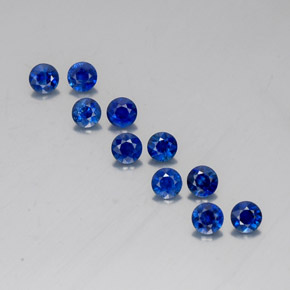 캐럿 천연 딥 블루 사파이어 보석, 라운드 컷, 3.50 mm, VVS-VS
