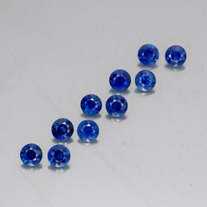 캐럿 천연 딥 블루 사파이어 보석, 라운드 컷, 3.50 mm, VVS-VS