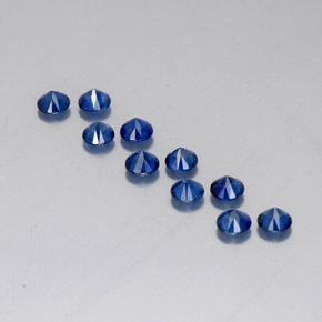 캐럿 천연 딥 블루 사파이어 보석, 라운드 컷, 3.50 mm, VVS-VS
