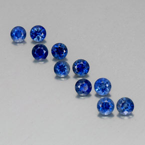 캐럿 천연 딥 블루 사파이어 보석, 라운드 컷, 3.54 mm, VVS-VS