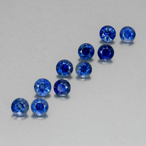 캐럿 천연 딥 블루 사파이어 보석, 라운드 컷, 3.54 mm, VVS-VS