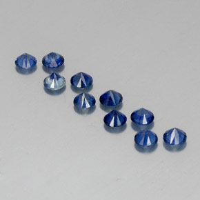 캐럿 천연 딥 블루 사파이어 보석, 라운드 컷, 3.54 mm, VVS-VS