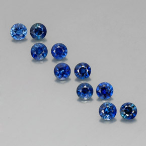 캐럿 천연 딥 블루 사파이어 보석, 라운드 컷, 3.54 mm, VVS-VS