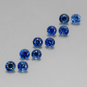 캐럿 천연 딥 블루 사파이어 보석, 라운드 컷, 3.54 mm, VVS-VS