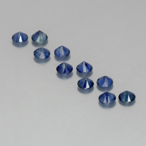 캐럿 천연 딥 블루 사파이어 보석, 라운드 컷, 3.54 mm, VVS-VS