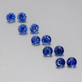 캐럿 천연 딥 블루 사파이어 보석, 라운드 컷, 3.55 mm, VVS-VS