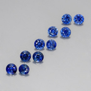캐럿 천연 딥 블루 사파이어 보석, 라운드 컷, 3.55 mm, VVS-VS
