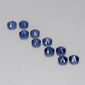 캐럿 천연 딥 블루 사파이어 보석, 라운드 컷, 3.55 mm, VVS-VS