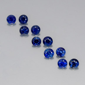캐럿 천연 딥 블루 사파이어 보석, 라운드 컷, 3.37 mm, VVS-VS
