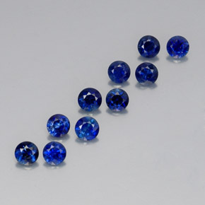 캐럿 천연 딥 블루 사파이어 보석, 라운드 컷, 3.37 mm, VVS-VS