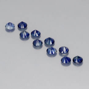 캐럿 천연 딥 블루 사파이어 보석, 라운드 컷, 3.37 mm, VVS-VS