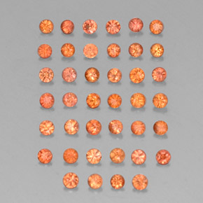 캐럿 천연 오렌지 사파이어 보석, 라운드 컷, 1.79 mm, VVS-VS