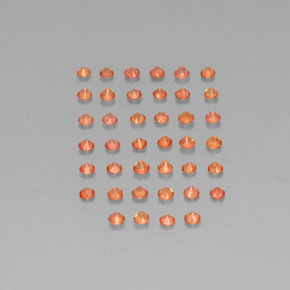 캐럿 천연 오렌지 사파이어 보석, 라운드 컷, 1.79 mm, VVS-VS