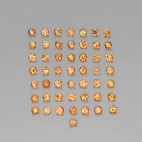 캐럿 천연 옐로우 오렌지 사파이어 보석, 라운드 컷, 1.78 mm, VVS-VS