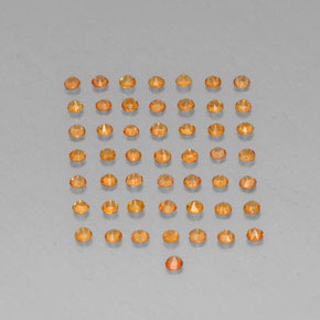 캐럿 천연 옐로우 오렌지 사파이어 보석, 라운드 컷, 1.78 mm, VVS-VS