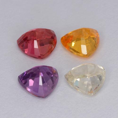 1.26캐럿 천연 멀티컬러 사파이어 보석, 트릴리언, 4.1×4 mm, VVS-VS