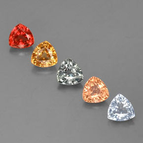 캐럿 천연 멀티컬러 사파이어 보석, 트릴리언, 4.1×4 mm, VVS-VS