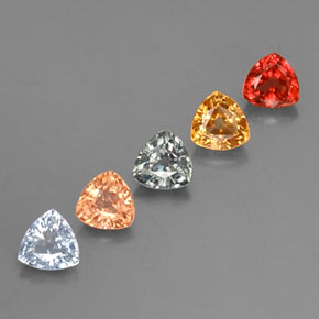 캐럿 천연 멀티컬러 사파이어 보석, 트릴리언, 4.1×4 mm, VVS-VS