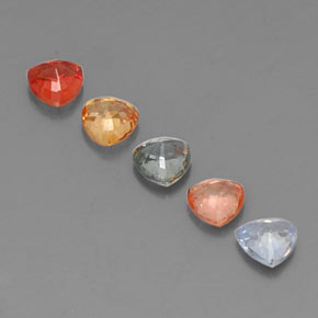캐럿 천연 멀티컬러 사파이어 보석, 트릴리언, 4.1×4 mm, VVS-VS
