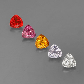 1.87캐럿 천연 멀티컬러 사파이어 보석, 트릴리언, 4.2×4.1 mm, VVS-VS
