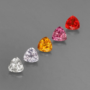 1.87캐럿 천연 멀티컬러 사파이어 보석, 트릴리언, 4.2×4.1 mm, VVS-VS