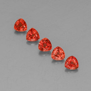 1.87캐럿 천연 미디엄 오렌지 사파이어 보석, 트릴리언, 4.1×4.1 mm, VVS-VS