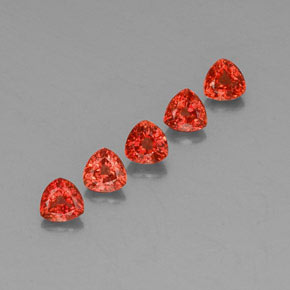 1.87캐럿 천연 미디엄 오렌지 사파이어 보석, 트릴리언, 4.1×4.1 mm, VVS-VS