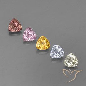 1.85캐럿 천연 멀티컬러 사파이어 보석, 트릴리언, 4.1×4 mm, VVS-VS