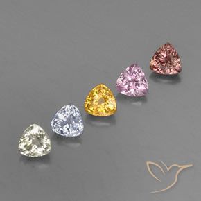 1.85캐럿 천연 멀티컬러 사파이어 보석, 트릴리언, 4.1×4 mm, VVS-VS