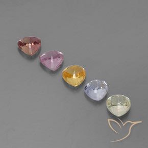 1.85캐럿 천연 멀티컬러 사파이어 보석, 트릴리언, 4.1×4 mm, VVS-VS