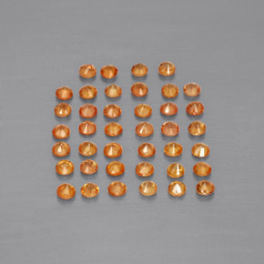 캐럿 천연 오렌지 사파이어 보석, 라운드 컷, 1.81 mm, VVS
