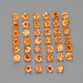 캐럿 천연 오렌지 사파이어 보석, 라운드 컷, 1.83 mm, VVS-VS