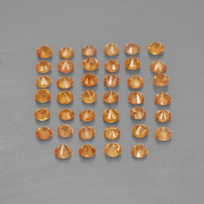 캐럿 천연 오렌지 사파이어 보석, 라운드 컷, 1.83 mm, VVS-VS