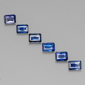 캐럿 천연 블루 사파이어 보석, 에메랄드 컷, 4.1×3 mm, VVS-VS