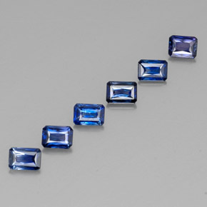 캐럿 천연 블루 사파이어 보석, 에메랄드 컷, 4.1×3 mm, VVS-VS