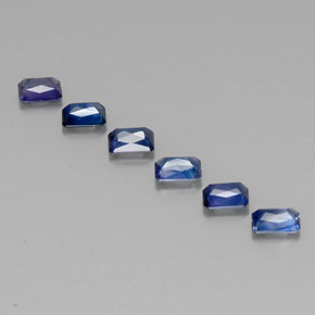 캐럿 천연 블루 사파이어 보석, 에메랄드 컷, 4.1×3 mm, VVS-VS